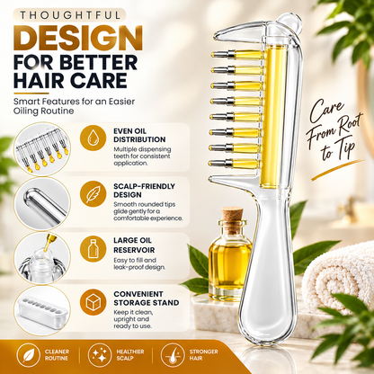ScalpGlide™ | Oil Applicator & Massage Comb.