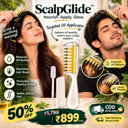 ScalpGlide™ | Oil Applicator & Massage Comb.
